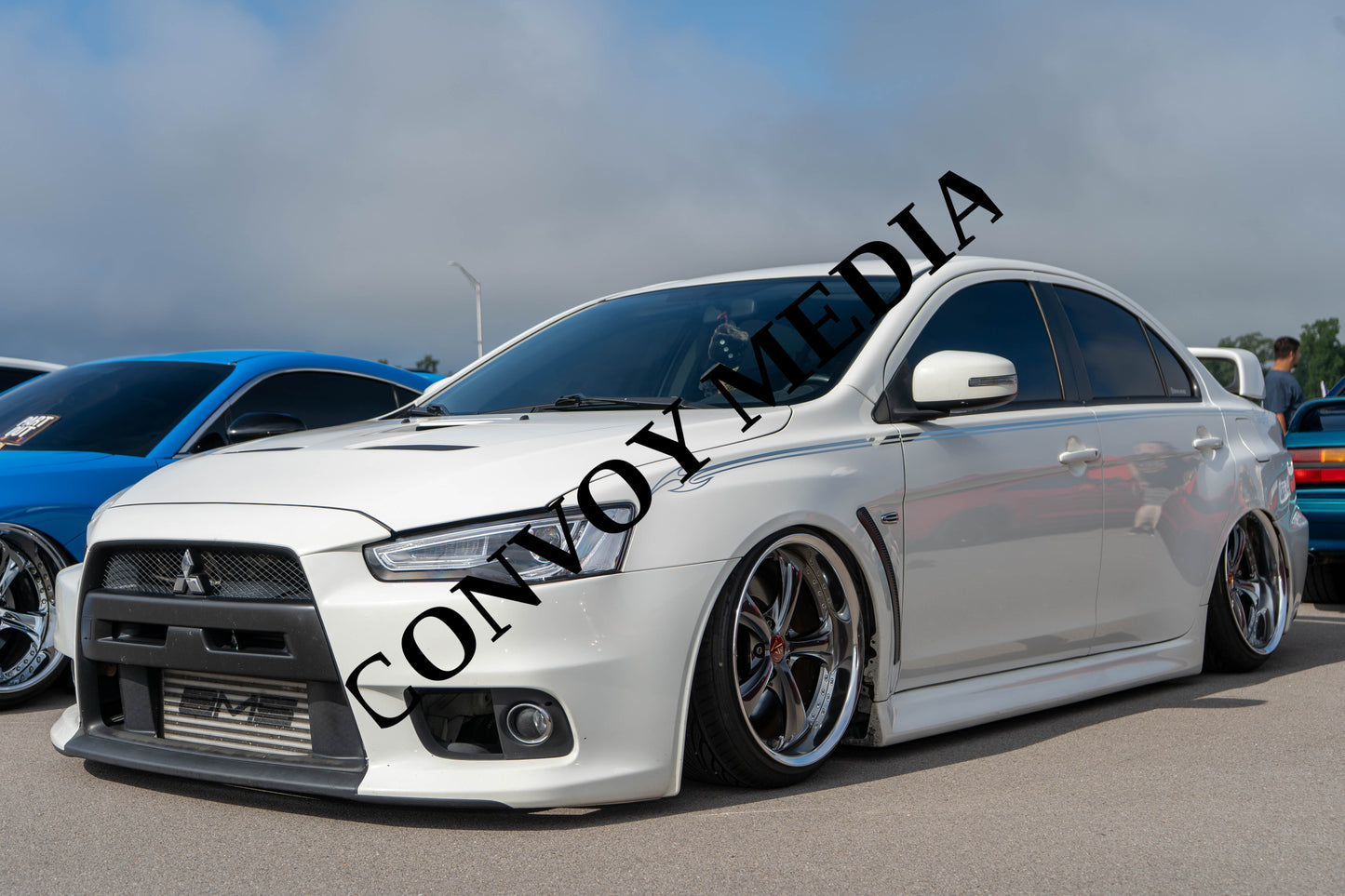 Mitsubishi Lancer Evolution X Nashville Cars and Coffee July 2026 Custom Design Piece #443