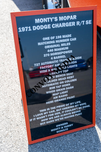 1971 Dodge Charger Nashville Cars and Coffee July 2026 Custom Design Piece #587